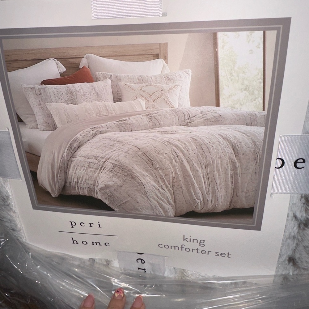 Peri Home King Comforter Set in shade Snow Leopard